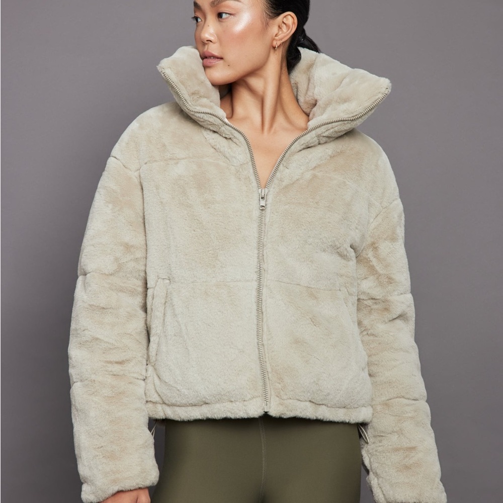Apparis Light Gray Cream Teddy Jacket